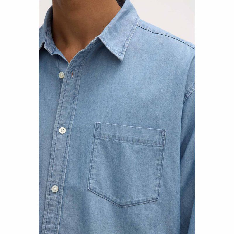 Assembly Label Chambray Long Sleeve Shirt Mid Blue image number 2